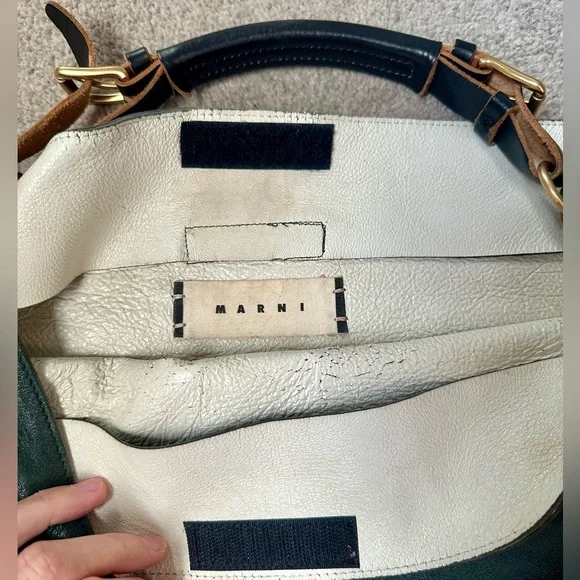 MARNI Leather Hobo Bag with Slouchy Design - Picture 3 of 12